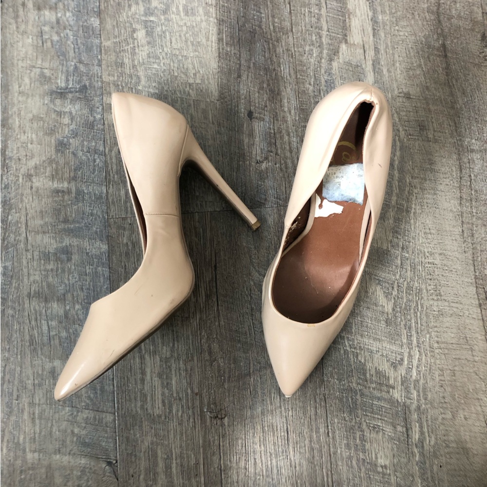 Blush Beige Pointed Toe Heels